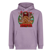 Lavender Highland Heifer Christmas Heavyweight Hoodie - RanaPortraitStore