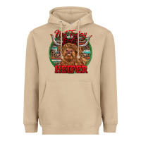 Mushroom Highland Heifer Christmas Heavyweight Hoodie - RanaPortraitStore