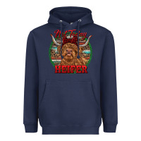 Navy Highland Heifer Christmas Heavyweight Hoodie - RanaPortraitStore