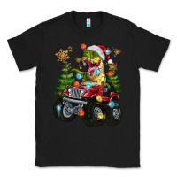 Black Christmas T-rex With Monster Truck Classic Tee - MaliasSmallBusiness
