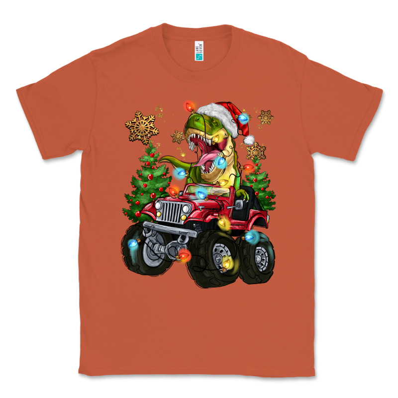Christmas T-rex With Monster Truck Classic Tee by MaliasSmallBusiness | Teevron