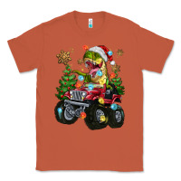 Copper Christmas T-rex With Monster Truck Classic Tee - MaliasSmallBusiness