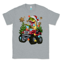 Heather Grey Christmas T-rex With Monster Truck Classic Tee - MaliasSmallBusiness