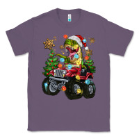 Lavender Christmas T-rex With Monster Truck Classic Tee - MaliasSmallBusiness