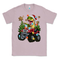Lilac Christmas T-rex With Monster Truck Classic Tee - MaliasSmallBusiness