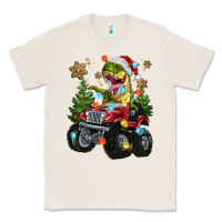Natural Christmas T-rex With Monster Truck Classic Tee - MaliasSmallBusiness