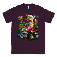 Plum Christmas T-rex With Monster Truck Classic Tee - MaliasSmallBusiness