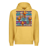 Antique Gold cactus gemstone seamless Premium Hoodie - AdoDesignShop