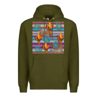 Army Green cactus gemstone seamless Premium Hoodie - AdoDesignShop