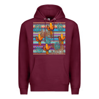 Burgundy cactus gemstone seamless Premium Hoodie - AdoDesignShop