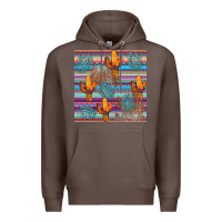 Coffee cactus gemstone seamless Premium Hoodie - AdoDesignShop