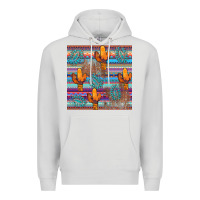 Dove Grey cactus gemstone seamless Premium Hoodie - AdoDesignShop
