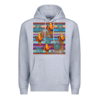 Heather Grey cactus gemstone seamless Premium Hoodie - AdoDesignShop
