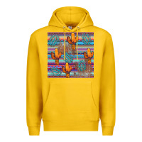 Lemon cactus gemstone seamless Premium Hoodie - AdoDesignShop
