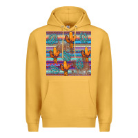 Mustard cactus gemstone seamless Premium Hoodie - AdoDesignShop