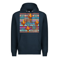 Navy cactus gemstone seamless Premium Hoodie - AdoDesignShop