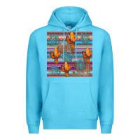 Ocean Blue cactus gemstone seamless Premium Hoodie - AdoDesignShop