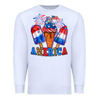 White 4th of July America ice creams Premium Sweatshirt - Neo Western