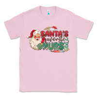 Bubblegum Pink Santa's Favorite Nurse Classic Tee - MaliasSmallBusiness