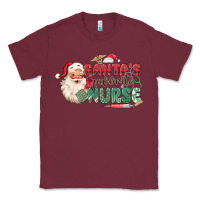 Burgundy Santa's Favorite Nurse Classic Tee - MaliasSmallBusiness