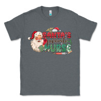 Charcoal Heather Santa's Favorite Nurse Classic Tee - MaliasSmallBusiness