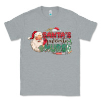 Heather Grey Santa's Favorite Nurse Classic Tee - MaliasSmallBusiness