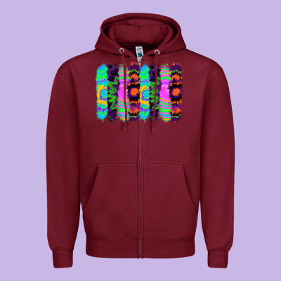 Zipper Hoodie tie dye brushstrokes