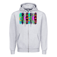 Heather Grey tie dye brushstrokes Zipper Hoodie - RanaPortraitStore