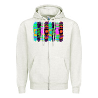 Oatmeal Heather tie dye brushstrokes Zipper Hoodie - RanaPortraitStore