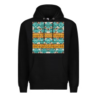 Black aztec cowhide seamless Premium Hoodie - AdoDesignShop