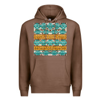Chestnut aztec cowhide seamless Premium Hoodie - AdoDesignShop