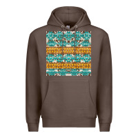 Coffee aztec cowhide seamless Premium Hoodie - AdoDesignShop