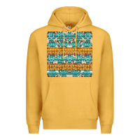 Mustard aztec cowhide seamless Premium Hoodie - AdoDesignShop