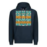Navy aztec cowhide seamless Premium Hoodie - AdoDesignShop