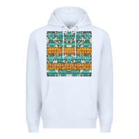 White aztec cowhide seamless Premium Hoodie - AdoDesignShop