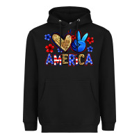 Black peace love america Heavyweight Hoodie - Zillion Design Studio