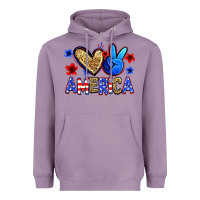 Lavender peace love america Heavyweight Hoodie - Zillion Design Studio
