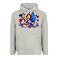 Moon Dust peace love america Heavyweight Hoodie - Zillion Design Studio