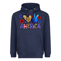 Navy peace love america Heavyweight Hoodie - Zillion Design Studio