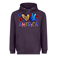 Plum peace love america Heavyweight Hoodie - Zillion Design Studio
