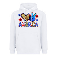White peace love america Heavyweight Hoodie - Zillion Design Studio