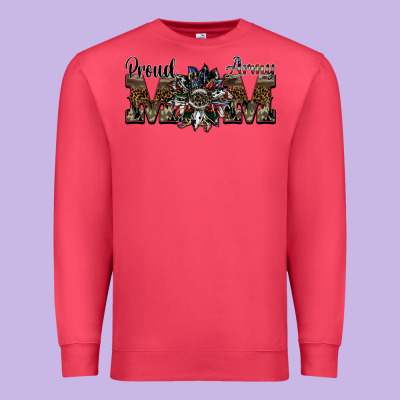 Proud Army Mom Premium Sweatshirt Designed By Sublimationcraftshop