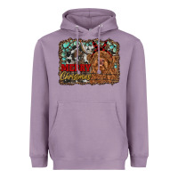Lavender merry christmas highland cow Heavyweight Hoodie - RanaPortraitStore