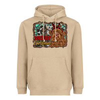 Mushroom merry christmas highland cow Heavyweight Hoodie - RanaPortraitStore