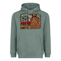 Sage merry christmas highland cow Heavyweight Hoodie - RanaPortraitStore