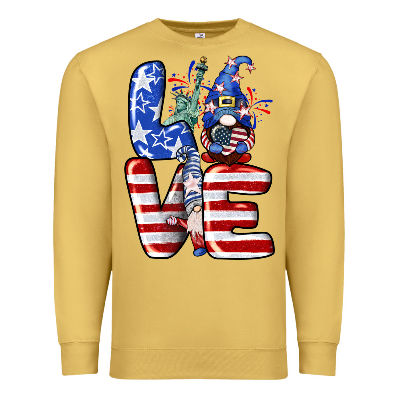 Love 4th Of July With Gnomes 4th Of July Premium Sweatshirt by CowGirlArtShop | Teevron