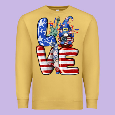 Love 4th Of July With Gnomes 4th Of July Premium Sweatshirt Designed By Cowgirlartshop