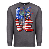 Charcoal Heather Love 4th of July with gnomes 4th of july Premium Sweatshirt - CowGirlArtShop