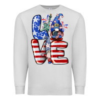 Dove Grey Love 4th of July with gnomes 4th of july Premium Sweatshirt - CowGirlArtShop