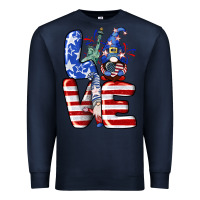 Navy Love 4th of July with gnomes 4th of july Premium Sweatshirt - CowGirlArtShop